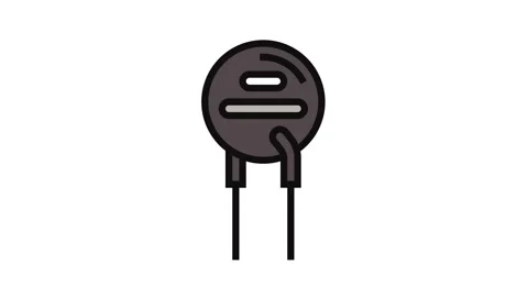 Thermistor electronic component color icon animation Stock Footage 326097682