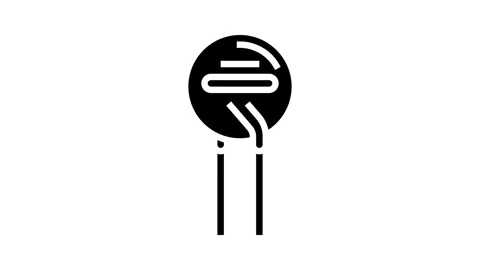Thermistor electronic component glyph icon animation Stock Footage 326155861