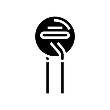 Thermistor electronic component glyph icon vector illustration Stock Illustration