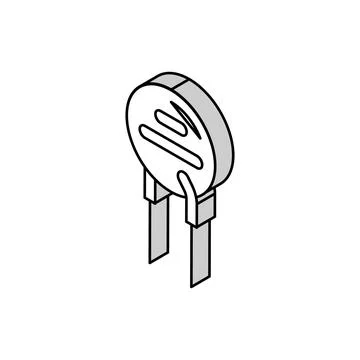 Thermistor electronic component isometric icon vector illustration Stock Illustration