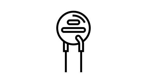 Thermistor electronic component line icon animation Stock Footage 326134309