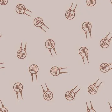 Thermistor electronic component line seamless pattern Stock Illustration