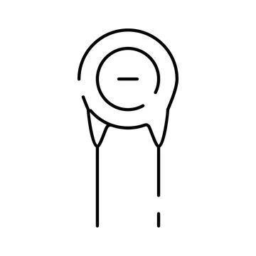 Thermistor electronic component temperature sensor line drawing Ilustración de archivo