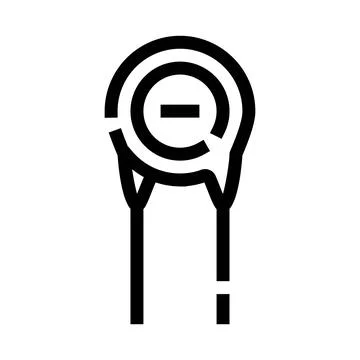 Thermistor icon indicating temperature sensing electronic component Ilustración de archivo