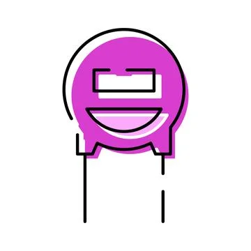 Thermistor resistor electronics component flat color icon 库存插图