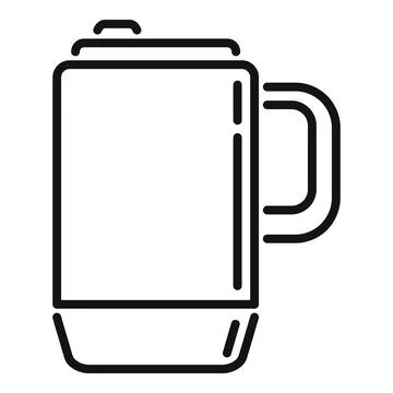 Thermo bottle icon outline vector. Mug cup Stock Illustration