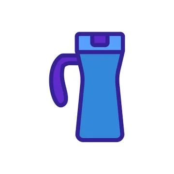 Thermo cup with rounded handle icon vector outline illustration Illustration