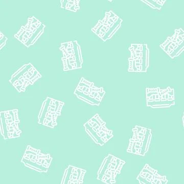 Thermo curlers line vector seamless pattern black Stock Illustration
