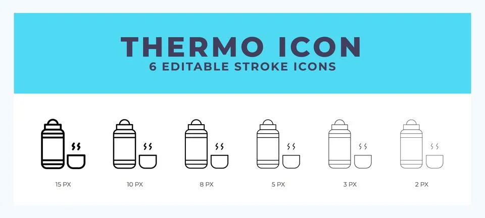 Thermo icon vector for web. And mobile app. Editable stroke outline icon. Stock Illustration
