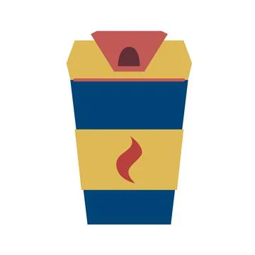 Thermo mug for hot drinks, coffee or tea to go. Dishes for winter sport, walk Stock Illustration