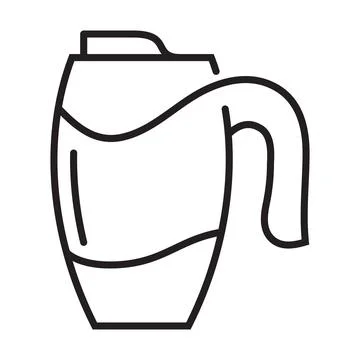 Thermo mug icon. Flask or bottle with hot drink. Design element for websites. Stock Illustration
