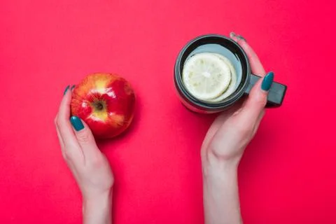 Thermo mug with tea Stock Photos