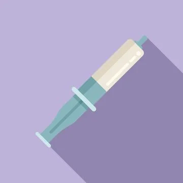 Thermo paste syringe icon flat vector. Laptop repair Illustrazione stock