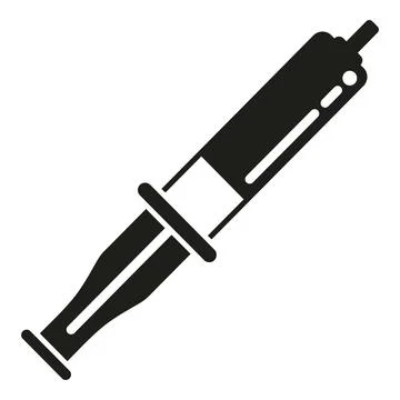 Thermo paste syringe icon simple vector. Laptop repair Stock Illustration