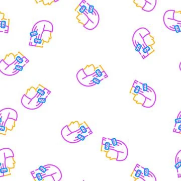 Thermo wrap and curler vector seamless pattern Stock Illustration
