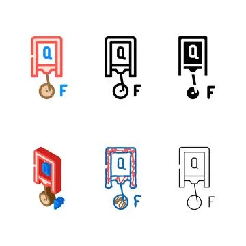 Thermodynamics principles mechanical engineer color icon concepts vector 스톡 일러스트