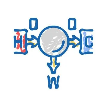 Thermodynamics principles mechanical engineer icon doodle illustration Stock Illustration