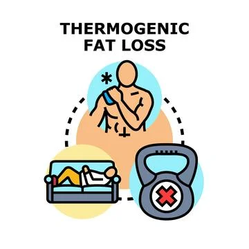 Thermogenic fat loss concept combining cold, rest, and avoiding exercise Stock Illustration