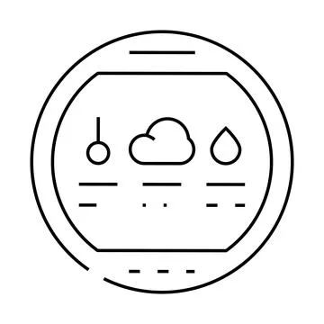 Thermohygrometer tool line icon vector illustration black Illustrazione stock