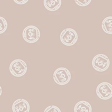 Thermohygrometer tool line vector seamless pattern black Illustrazione stock