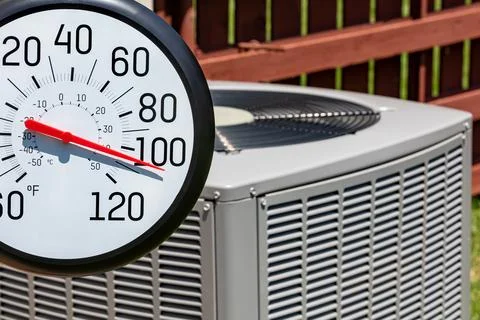 Thermometer air conditioner Stock Photos