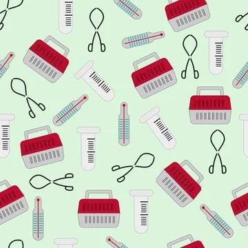 Thermometer and flask Stock Illustration