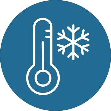 Thermometer and snowflake cold temperature icon graphic sign symbol illustr.. Stock Illustration
