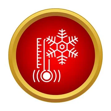Thermometer and snowflake depicting cold winter temperature 스톡 일러스트