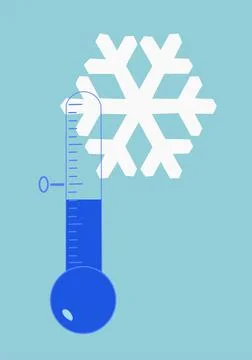 Thermometer and Snowflake Vectors. Cold Icon Vector. Stock Illustration
