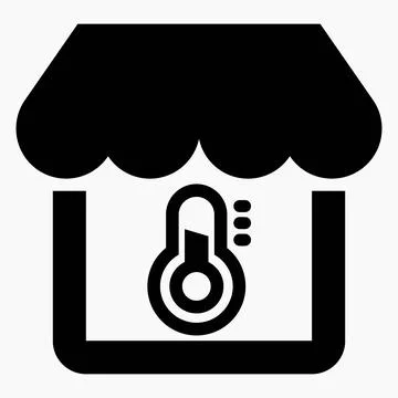Thermometer and store. Coronavirus test. Stock Illustration