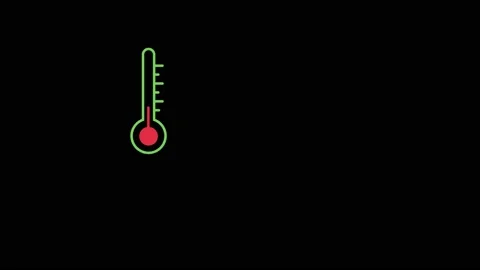 Thermometer animation on black background. Stock Footage 201025874
