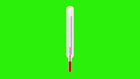 Thermometer animation on green background Vidéo 330037997