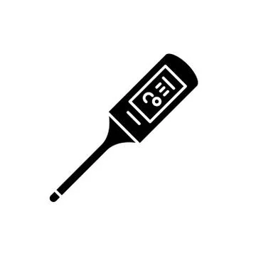 Thermometer black icon, vector sign on isolated background. Thermometer concept 스톡 일러스트