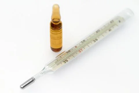 Thermometer with capsule Stock Photos