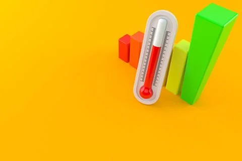 Thermometer with chart Stock Illustration