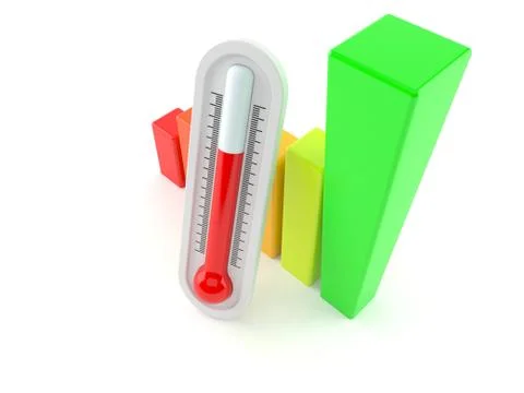 Thermometer with chart Stock Illustration