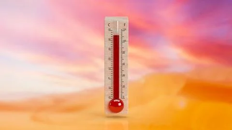 The thermometer for climate change or heat wave concept 3d rendering. Stock Illustration