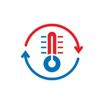 Thermometer climate control icon in flat style. Meteorology balance vector il Ilustração Stock
