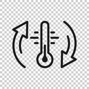 Thermometer climate control icon in flat style. Meteorology balance vector il Ilustração Stock