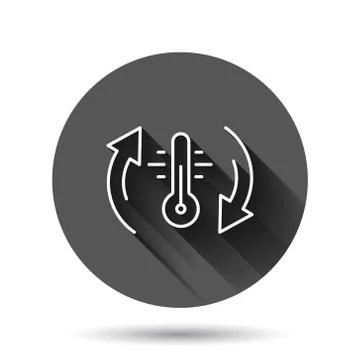 Thermometer climate control icon in flat style. Meteorology balance vector il Ilustração Stock