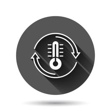 Thermometer climate control icon in flat style. Meteorology balance vector il Ilustração Stock