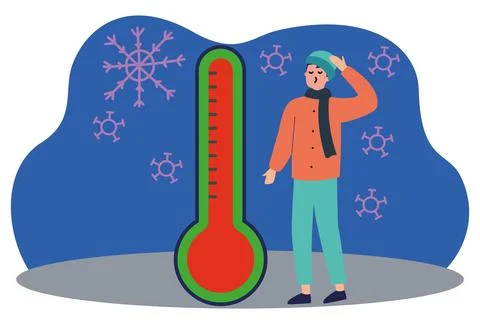 Thermometer Concept Illustration Vector Style Illustration 스톡 일러스트