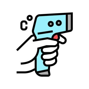 Thermometer contactless color icon vector illustration Stock Illustration