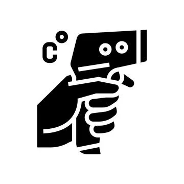 Thermometer contactless glyph icon vector illustration Stock Illustration