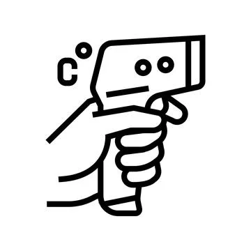 Thermometer contactless line icon vector illustration Stock Illustration