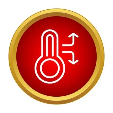 Thermometer control icon adjusting temperature with arrows Stock Illustration
