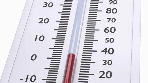 Thermometer with decreasing red temperature. 库存影片 106820123