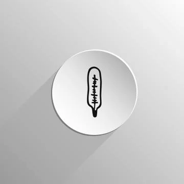 Thermometer Doodle black icon Stock Illustration