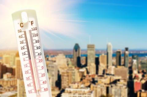 Thermometer during heatwave Stock Photos