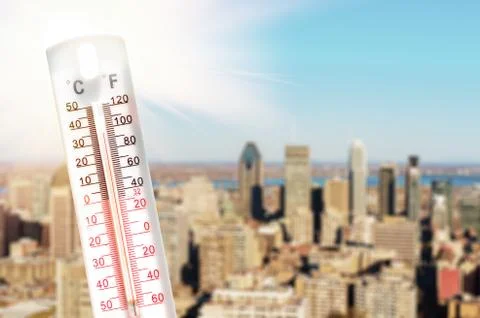 Thermometer during heatwave Stock Photos